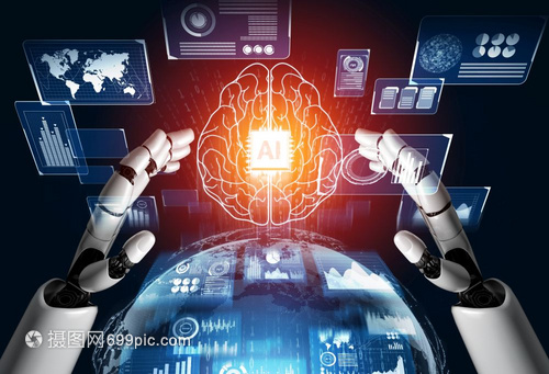 3d使未來機器人技術開發工智能和機器學習概念成為未來機器人技術開發3d為人類未來生命進行全球機器人生物科學研究